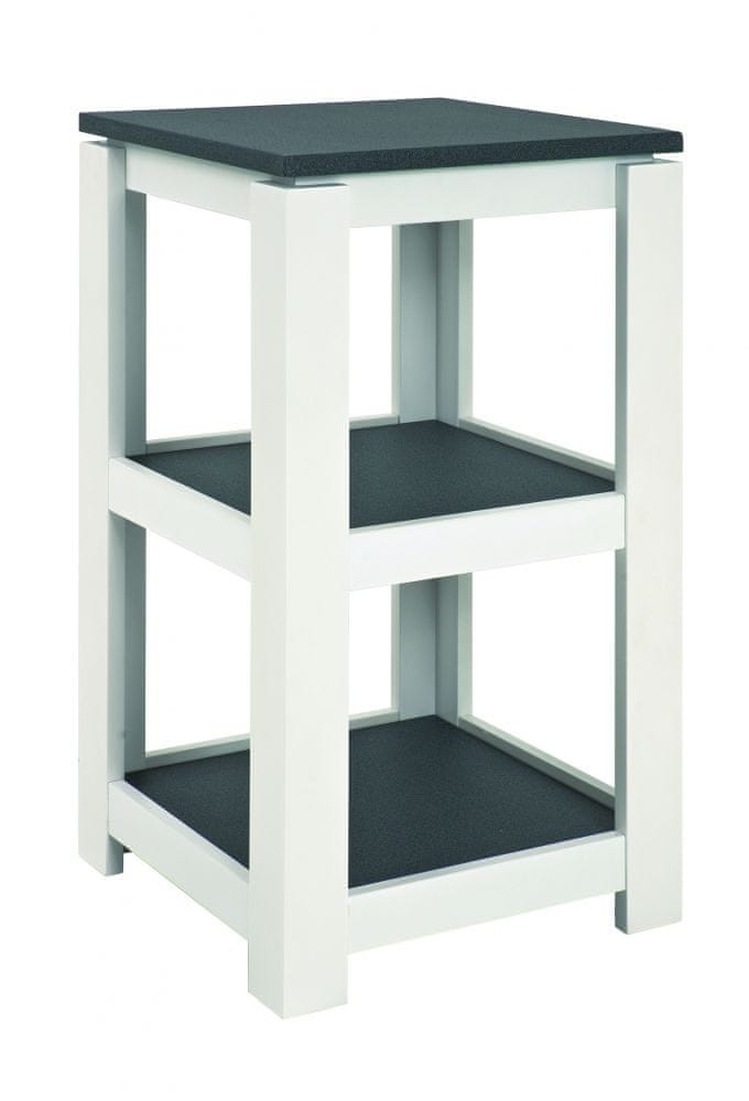 Mørtens Furniture Odkladací stolík s 2 policami Carlo, 74 cm